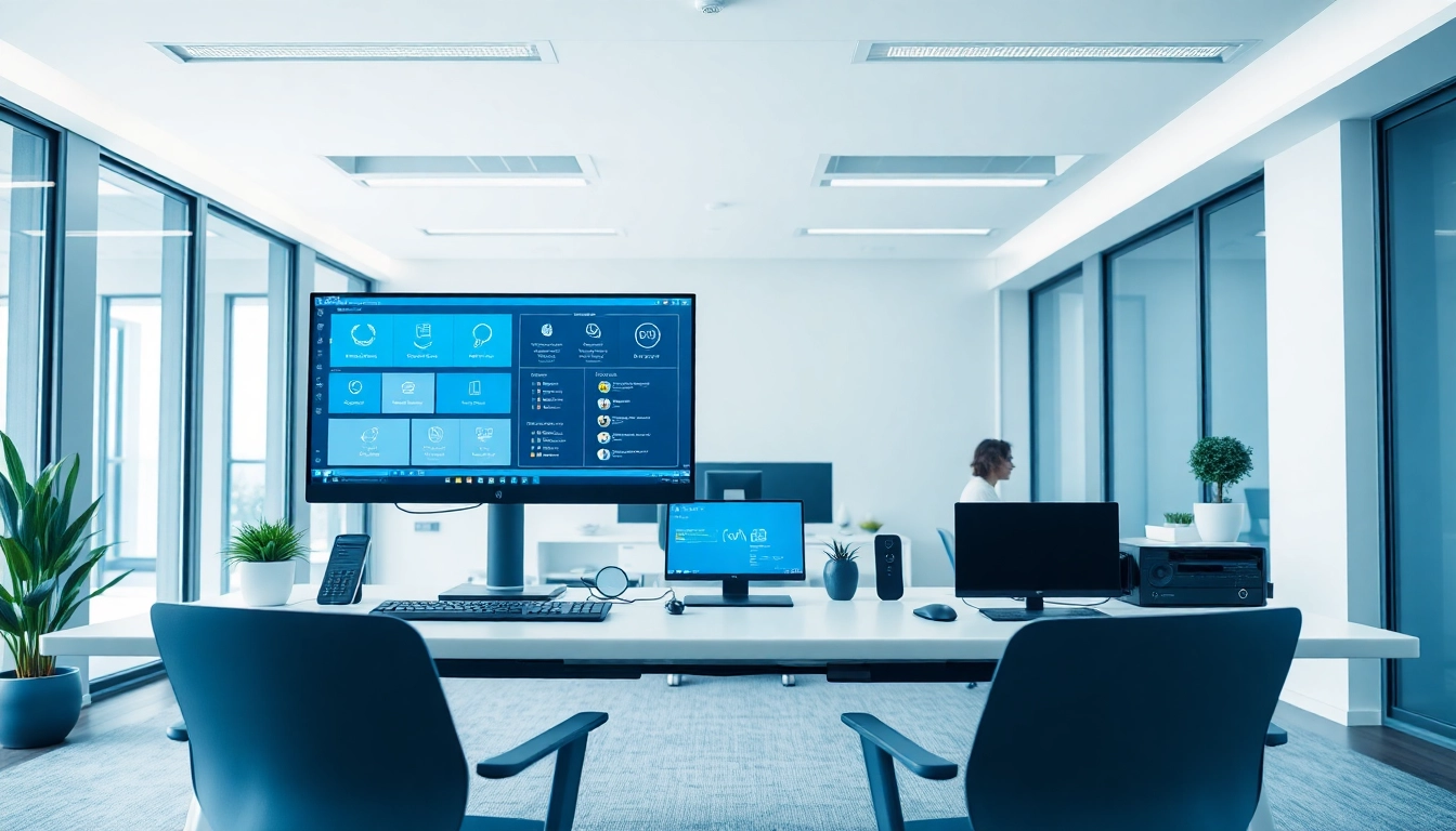 Engaging interface of remote call control software demonstrating features for connected communication.